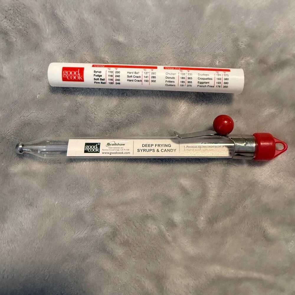 GoodCook Candy & Deep Fry Thermometer Red Clip Syrup Sugar Oil Temp Gauge Baking